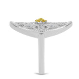 Inel din Argint 925 ( 5.46 grame ) cu Citrin Ural și Topaz Alb 0.36 Carate