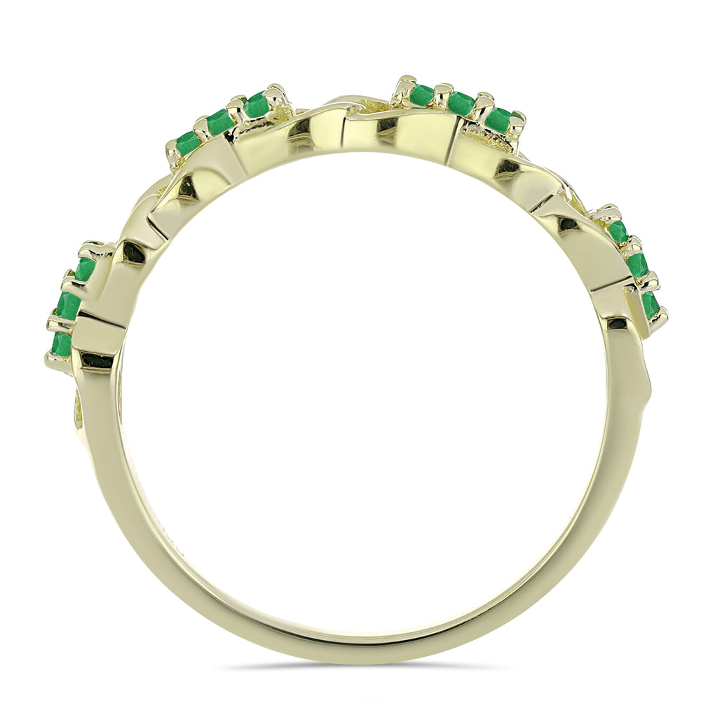 Inel din Argint 925 Placat cu Aur ( 2.25 grame ) cu Smarald Zambian 0.2 Carate