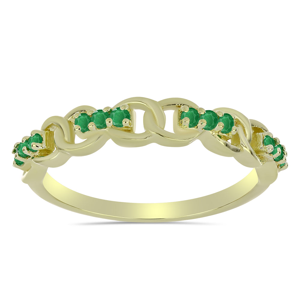 Inel din Argint 925 Placat cu Aur ( 2.25 grame ) cu Smarald Zambian 0.2 Carate