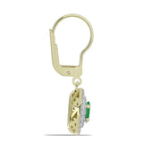 Cercei din Argint 925 Placat cu Aur ( 2.81 grame ) cu Smarald Zambian și Topaz Alb 1.07 Carate