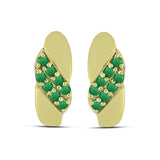 Cercei din Argint 925 Placat cu Aur ( 4.35 grame ) cu Smarald Zambian 0.28 Carate