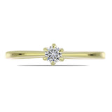 Inel din Argint 925 Placat cu Aur ( 1.65 grame ) cu Diamant Certificat cultivat în laborator 0.2 Carate