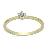 Inel din Argint 925 Placat cu Aur ( 1.65 grame ) cu Diamant Certificat cultivat în laborator 0.2 Carate