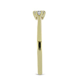 Inel din Argint 925 Placat cu Aur ( 1.65 grame ) cu Diamant Certificat cultivat în laborator 0.2 Carate