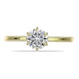 Inel din Argint 925 Placat cu Aur ( 2.11 grame ) cu Diamant Certificat cultivat în laborator 1.04 Carate