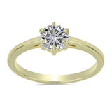 Inel din Argint 925 Placat cu Aur ( 2.11 grame ) cu Diamant Certificat cultivat în laborator 1.04 Carate