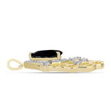 Pandantiv din Argint 925 Placat cu Aur ( 3.38 grame ) cu Onix Negru și Topaz Alb 2.1 Carate