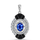Pandantiv din Argint 925 ( 2.43 grame ) cu Safir Albastru Australian și Topaz Alb 2.08 Carate