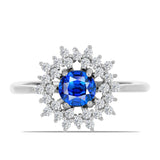 Inel din Argint 925 ( 2.71 grame ) cu Safir Albastru Australian și Topaz Alb 1.77 Carate