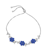 Brățară din Argint 925 ( 8.49 grame ) cu Safir Albastru Australian și Topaz Alb 3.46 Carate