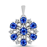 Pandantiv din Argint 925 ( 1.79 grame ) cu Safir Albastru Australian și Topaz Alb 1.99 Carate