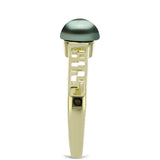 Inel din Argint 925 Placat cu Aur ( 2.58 grame ) cu Perlă De apă Dulce cu Efect "Verde Tahitian" 0.76 Carate