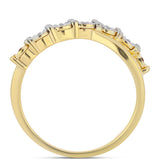 Inel din Argint 925 Placat cu Aur ( 3.11 grame ) cu Diamant Coniac și Topaz Alb 0.06 Carate