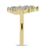 Inel din Argint 925 Placat cu Aur ( 3.48 grame ) cu Diamant Coniac și Topaz Alb 0.12 Carate