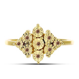 Inel din Argint 925 Placat cu Aur ( 2.59 grame ) cu Diamant Coniac 0.06 Carate