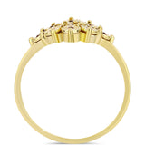 Inel din Argint 925 Placat cu Aur ( 2.59 grame ) cu Diamant Coniac 0.06 Carate