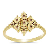 Inel din Argint 925 Placat cu Aur ( 2.59 grame ) cu Diamant Coniac 0.06 Carate