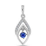 Pandantiv din Argint 925 ( 0.92 grame ) cu Safir Albastru Australian și Topaz Alb 0.28 Carate