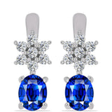 Cercei din Argint 925 ( 2.2 grame ) cu Safir Albastru Australian și Topaz Alb 1.31 Carate