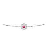 Brățară din Argint 925 ( 2.94 grame ) cu Rubelit Cruzeiro și Topaz Alb 0.35 Carate