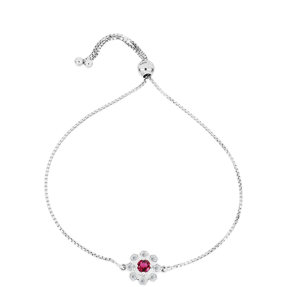 Brățară din Argint 925 ( 2.94 grame ) cu Rubelit Cruzeiro și Topaz Alb 0.35 Carate
