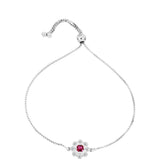 Brățară din Argint 925 ( 2.94 grame ) cu Rubelit Cruzeiro și Topaz Alb 0.35 Carate