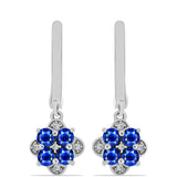 Cercei din Argint 925 ( 3.05 grame ) cu Safir Albastru Australian și Topaz Alb 1.29 Carate