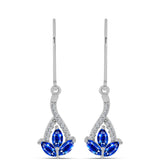 Cercei din Argint 925 ( 1.94 grame ) cu Safir Albastru Australian și Topaz Alb 1.46 Carate