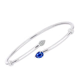 Brățară din Argint 925 ( 10.62 grame ) cu Safir Albastru Australian și Topaz Alb 1.07 Carate