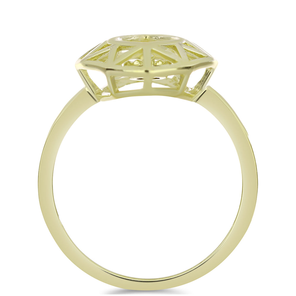 Inel din Argint 925 Placat cu Aur ( 2.43 grame ) cu Diamant Coniac 0.01 Carate