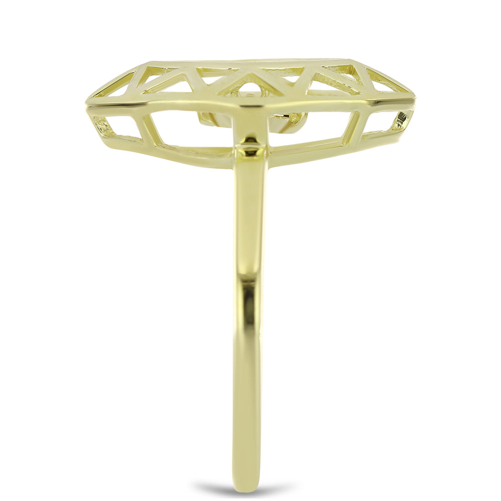 Inel din Argint 925 Placat cu Aur ( 2.43 grame ) cu Diamant Coniac 0.01 Carate