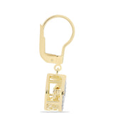 Cercei din Argint 925 Placat cu Aur ( 3.33 grame ) cu Diamant Coniac și Topaz Alb 0.16 Carate