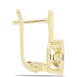 Cercei din Argint 925 Placat cu Aur ( 3.65 grame ) cu Diamant Coniac 0.01 Carate