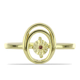 Inel din Argint 925 Placat cu Aur ( 2.52 grame ) cu Diamant Coniac 0.01 Carate