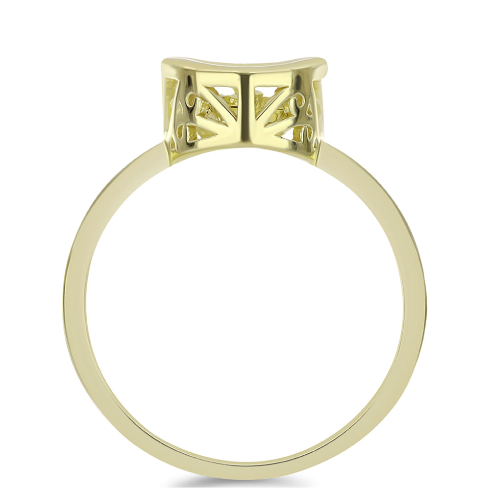 Inel din Argint 925 Placat cu Aur ( 2.52 grame ) cu Diamant Coniac 0.01 Carate