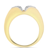 Inel din Argint 925 Placat cu Aur ( 5 grame ) cu Diamant Coniac și Topaz Alb 0.14 Carate