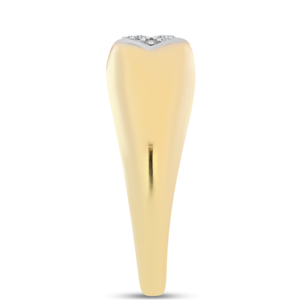 Inel din Argint 925 Placat cu Aur ( 5 grame ) cu Diamant Coniac și Topaz Alb 0.14 Carate