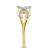 Inel din Argint 925 Placat cu Aur ( 3.72 grame ) cu Diamant Coniac și Topaz Alb 0.38 Carate