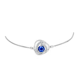 Brățară din Argint 925 ( 3.42 grame ) cu Safir Albastru Australian și Topaz Alb 1.58 Carate