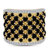 Inel din Argint 925 Placat cu Aur ( 10.48 grame ) cu Onix Negru 5.55 Carate