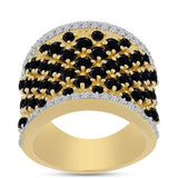 Inel din Argint 925 Placat cu Aur ( 10.48 grame ) cu Onix Negru 5.55 Carate