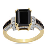 Inel din Argint 925 Placat cu Aur ( 4.09 grame ) cu Onix Negru 4.6 Carate