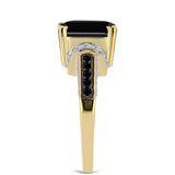 Inel din Argint 925 Placat cu Aur ( 4.09 grame ) cu Onix Negru 4.6 Carate
