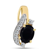 Pandantiv din Argint 925 Placat cu Aur ( 1.07 grame ) cu Onix Negru și Topaz Alb 1.32 Carate