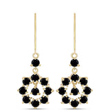 Cercei din Argint 925 Placat cu Aur ( 3.38 grame ) cu Onix Negru 2.77 Carate