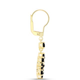 Cercei din Argint 925 Placat cu Aur ( 3.38 grame ) cu Onix Negru 2.77 Carate