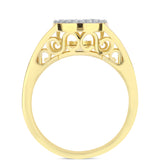 Inel din Argint 925 Placat cu Aur ( 3.83 grame ) cu Diamant Coniac și Topaz Alb 0.16 Carate