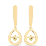 Cercei din Argint 925 Placat cu Aur ( 6.22 grame ) cu Diamant Coniac 0.01 Carate