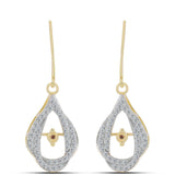 Cercei din Argint 925 Placat cu Aur ( 4.85 grame ) cu Diamant Coniac și Topaz Alb 0.73 Carate