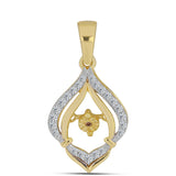 Pandantiv din Argint 925 Placat cu Aur ( 1.89 grame ) cu Diamant Coniac și Topaz Alb 0.21 Carate